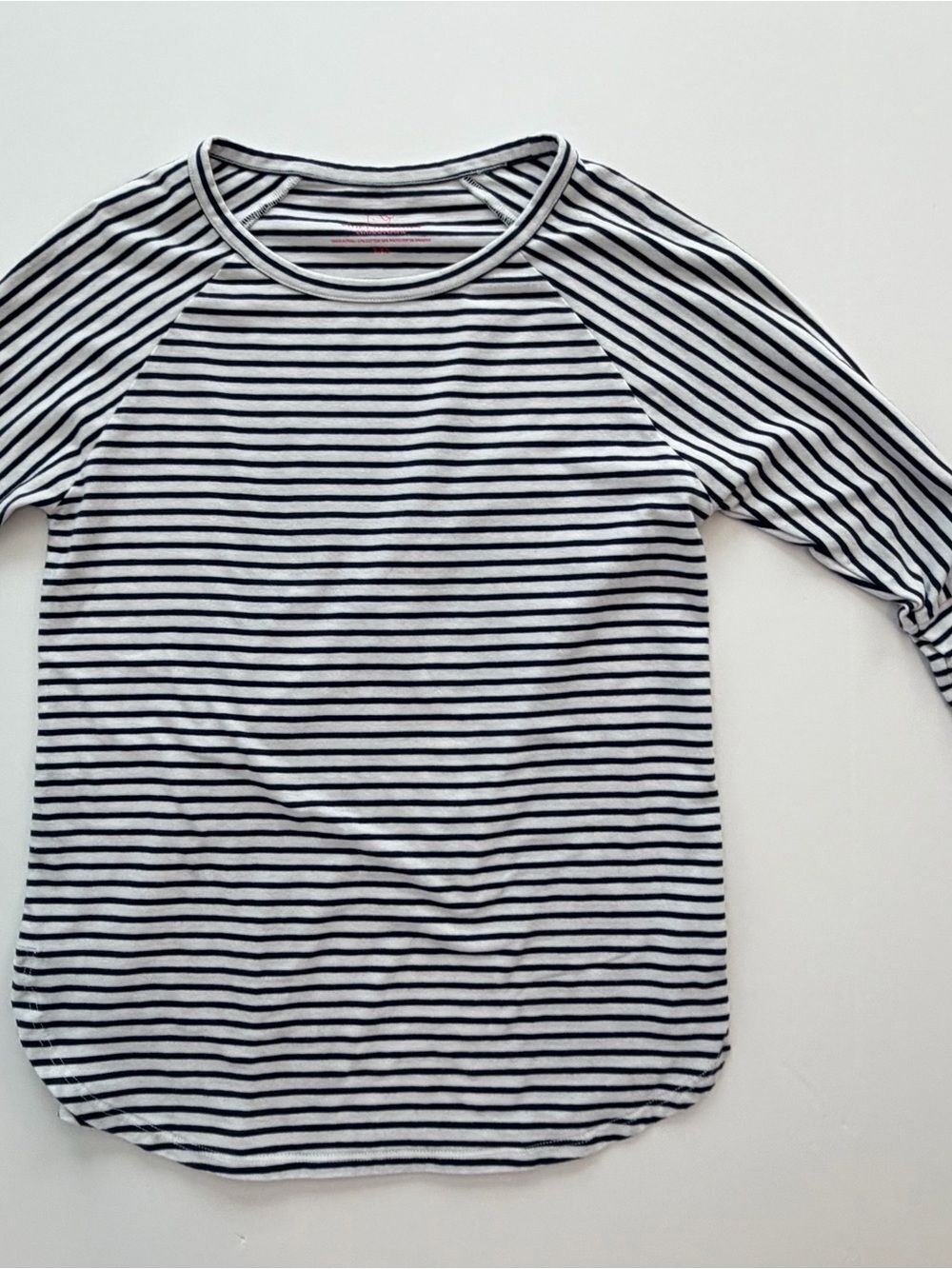 Vineyard Vines Black and White Striped Crewneck Tee-XXS